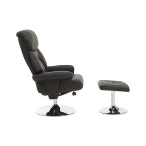 Denton Black Leather Effect Reclining Ch