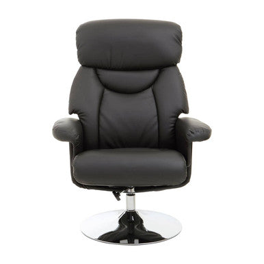 Denton Black Leather Effect Reclining Ch