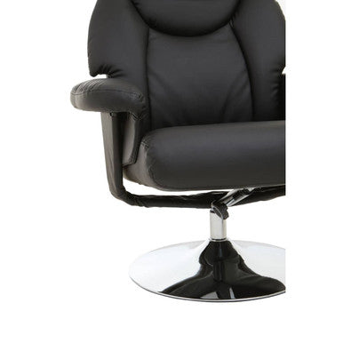 Denton Black Leather Effect Reclining Ch