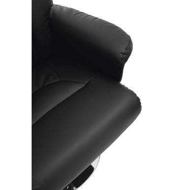 Denton Black Leather Effect Reclining Ch