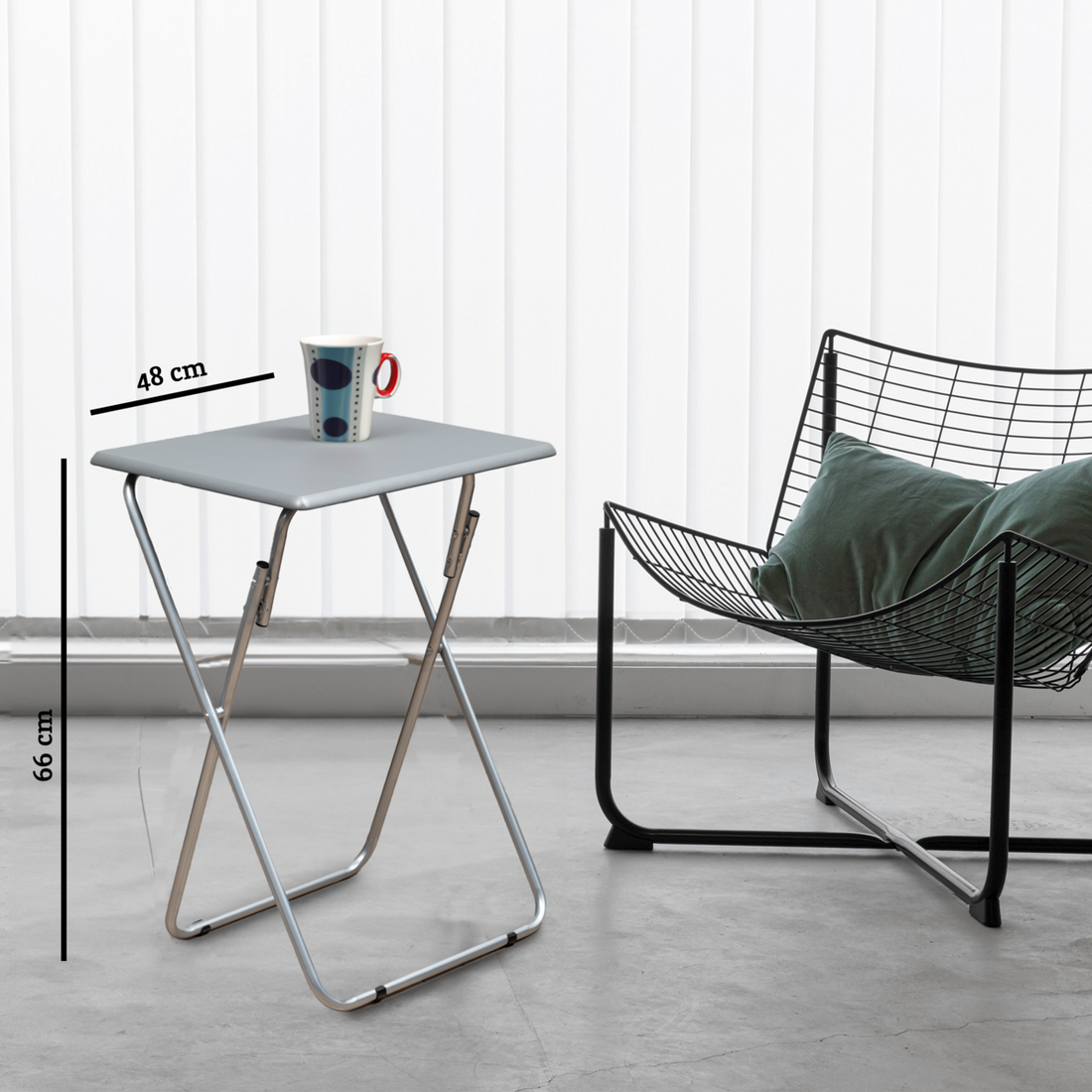 Bernie Folding Table With Grey Top