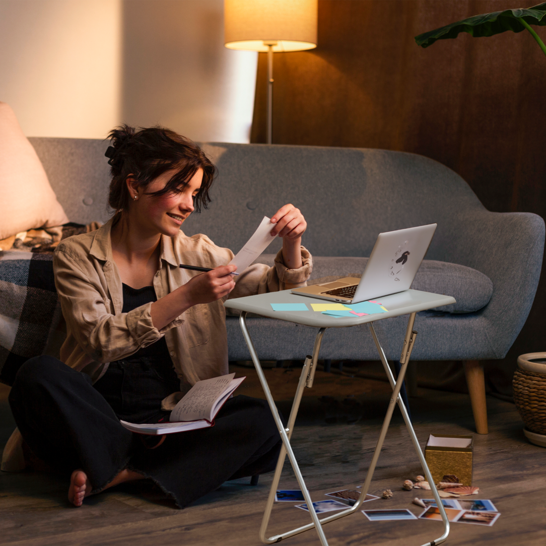 Bernie Folding Table With Grey Top