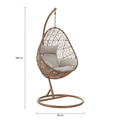Goa Brown Rattan Hanging Chair