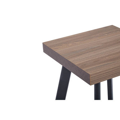 Natural Wood Effect Top Side Table with Black Metal Splayed Legs, Oakwill