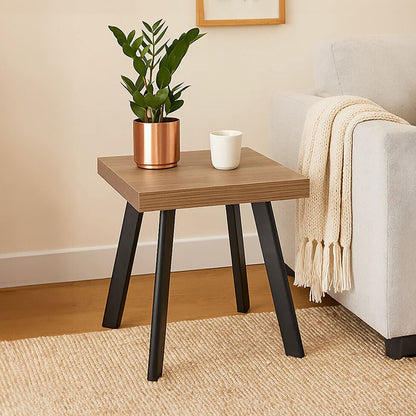 Natural Wood Side Table with U-Shaped Base, Oakwill