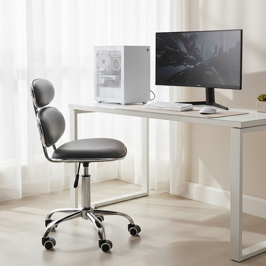 Fran Grey Pu Home Office Chair