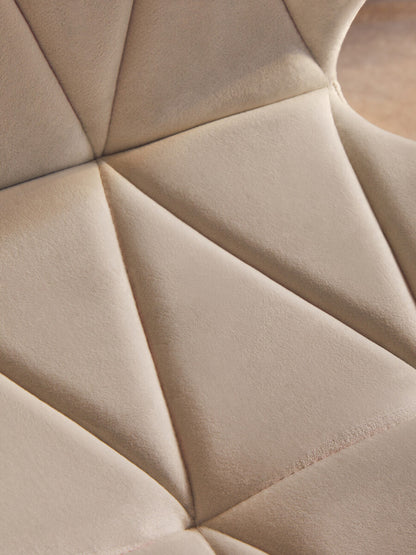 Franki White Velvet Quilted Home Office Chair