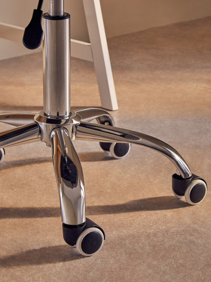 Franki Grey Velvet Quilted Home Office Chair