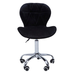 Franki Black Velvet Quilted Home Office Chair