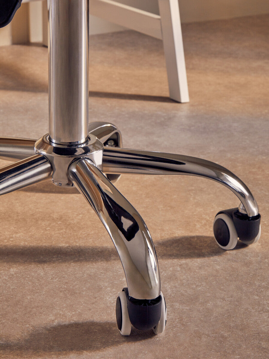 Franki Black Velvet Quilted Home Office Chair