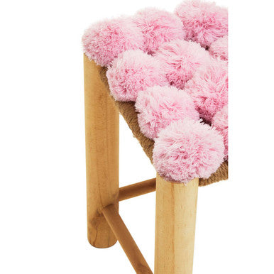 West Village Pink Pom Stool