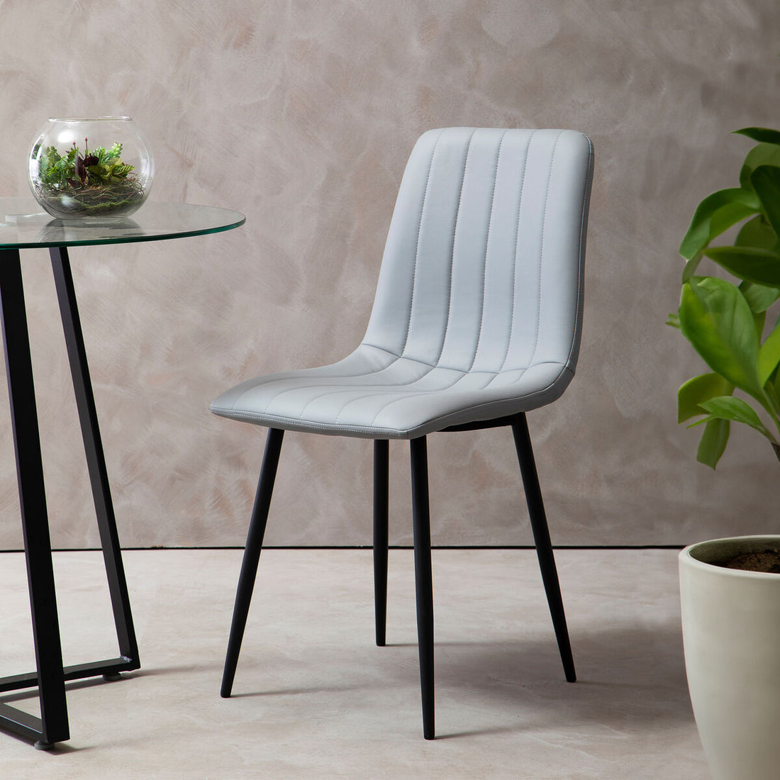 Tiana Set Of 4 Light Grey Dining Chairs