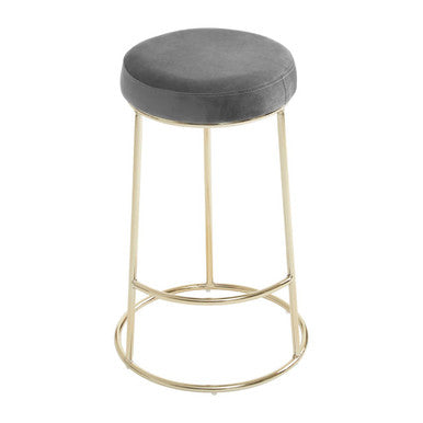Manhattan Grey Velvet Bar Stool