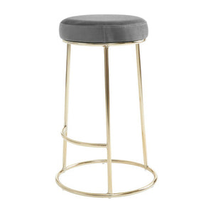 Manhattan Grey Velvet Bar Stool
