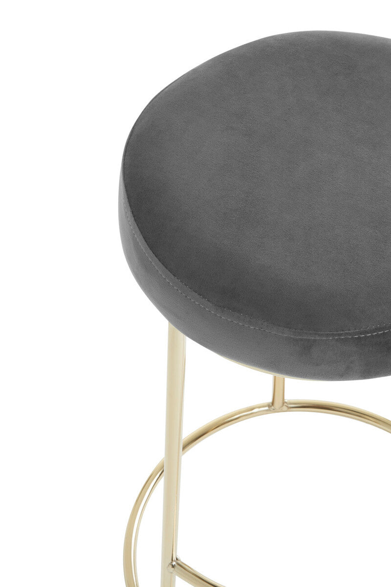 Manhattan Grey Velvet Bar Stool