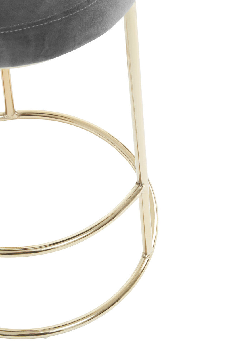 Manhattan Grey Velvet Bar Stool