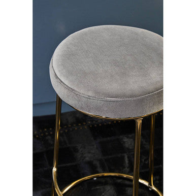 Manhattan Grey Velvet Bar Stool