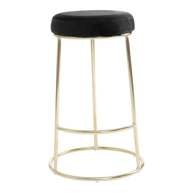 Manhattan Black Velvet Bar Stool