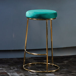 Manhattan Green Velvet Bar Stool