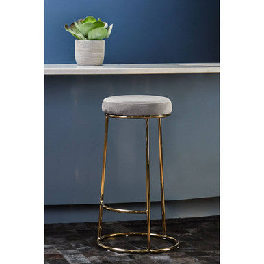 Manhattan Grey Velvet Tall Bar Stool