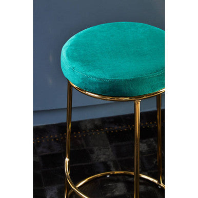 Manhattan Green Velvet Tall Bar Stool