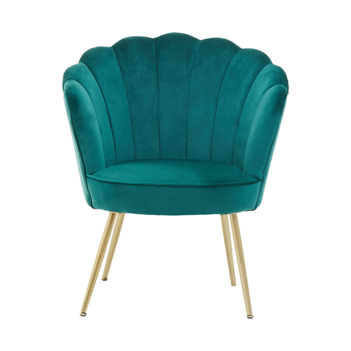 Ovala Emerald Green Velvet Scalloped Chair - Image 1
