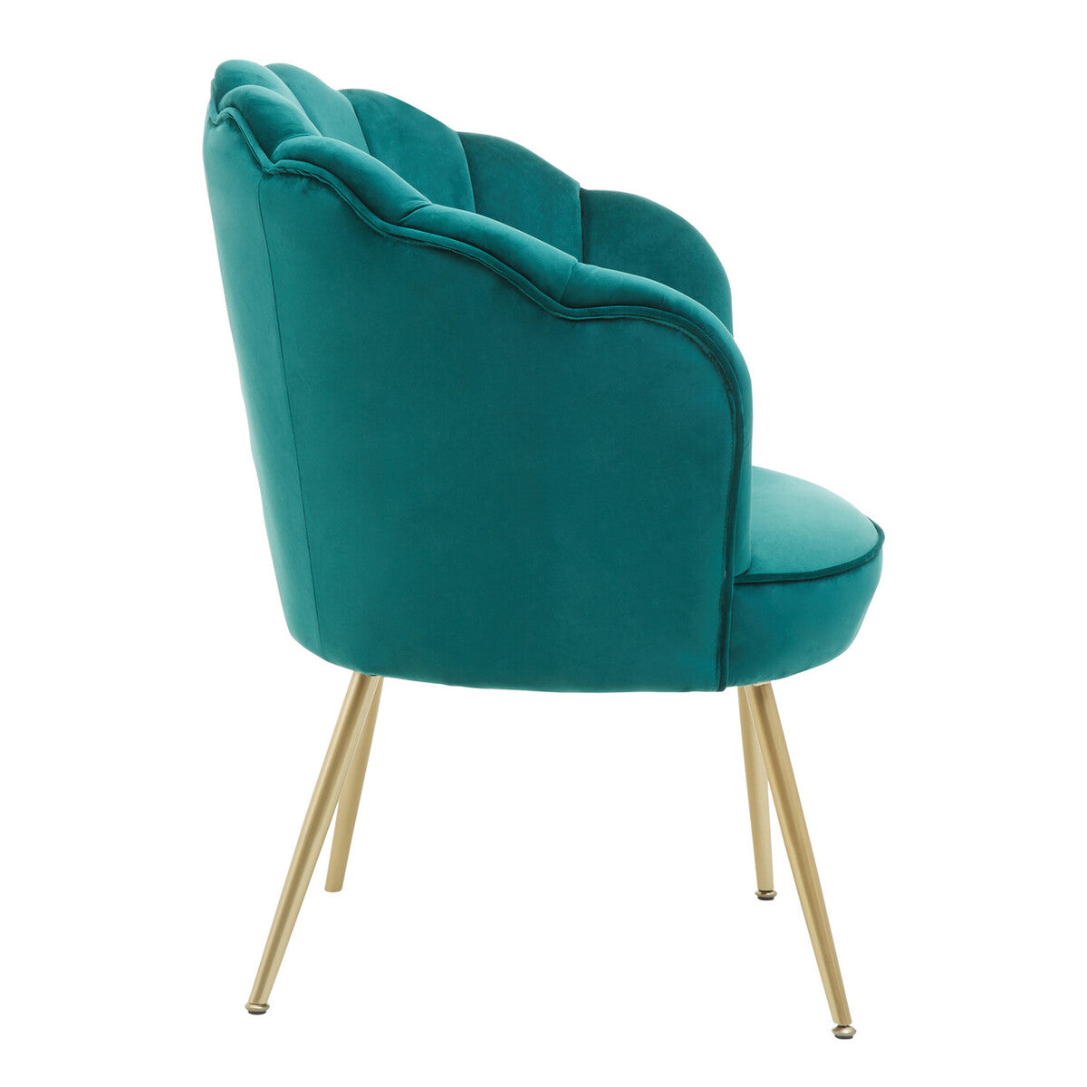 Ovala Emerald Green Velvet Scalloped Chair - Image 4