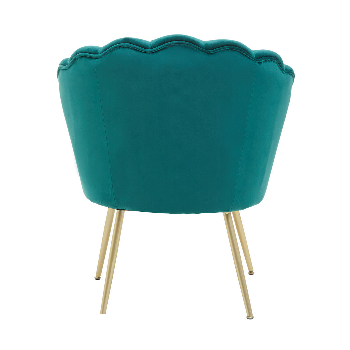 Ovala Emerald Green Velvet Scalloped Chair - Image 5