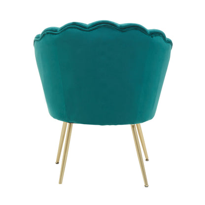 Ovala Emerald Green Velvet Scalloped Chair - Image 5