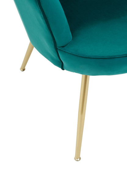 Ovala Emerald Green Velvet Scalloped Chair - Image 10