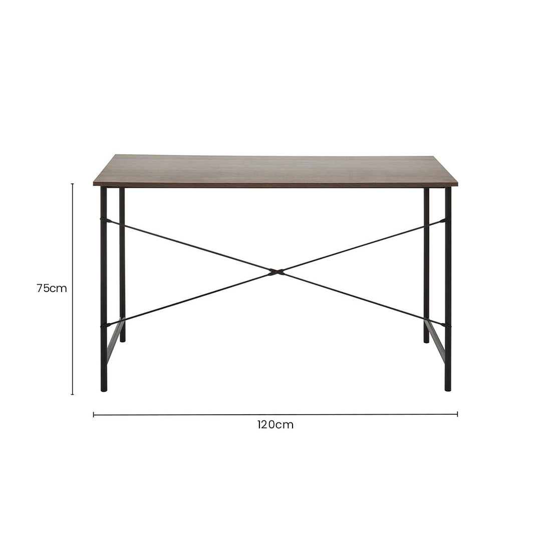 Dark Oak Veneer Effect Top Desk, Bradbury