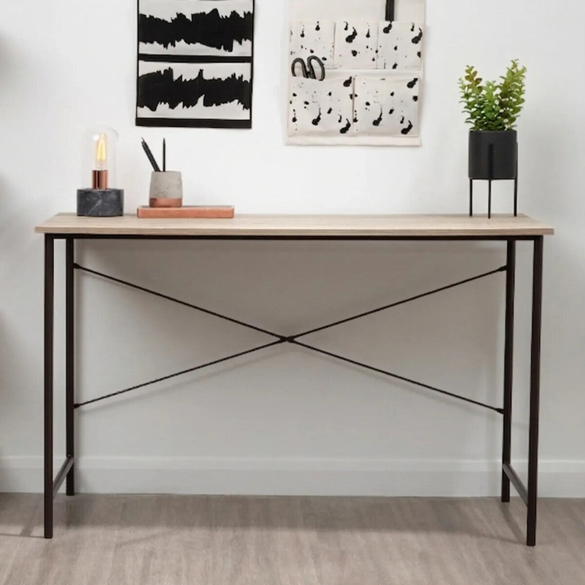 Grey Oak Veneer Effect Top Desk | Bradbury