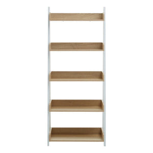 Bradbury Five Tier Natural Oak Ladder Shelf Unit