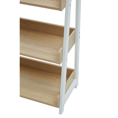 Bradbury Five Tier Natural Oak Ladder Shelf Unit
