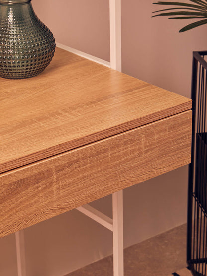 Bradbury Natural Oak Veneer Effect Shelf Unit