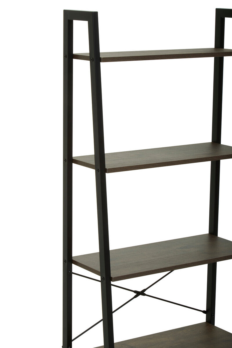 Bradbury Five Tier Dark Oak Veneer Ladder Shelf Unit