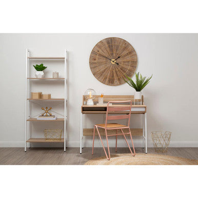 Bradbury Five Tier Natural Oak Veneer Ladder Shelf Unit