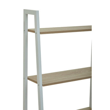 Bradbury Five Tier Natural Oak Veneer Ladder Shelf Unit