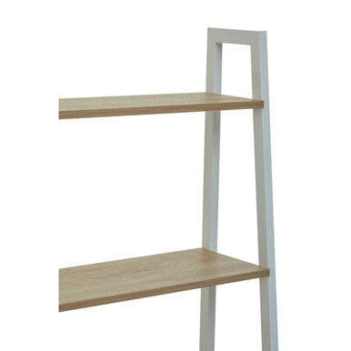 Bradbury Five Tier Natural Oak Veneer Ladder Shelf Unit