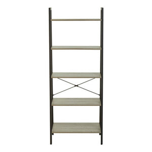 Bradbury Five Tier Grey Oak Veneer Ladder Shelf Unit