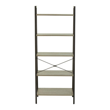 Bradbury Five Tier Grey Oak Veneer Ladder Shelf Unit