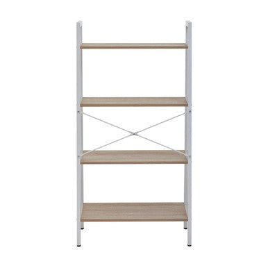 Bradbury Four Tier Natural Oak Veneer Ladder Shelf Unit