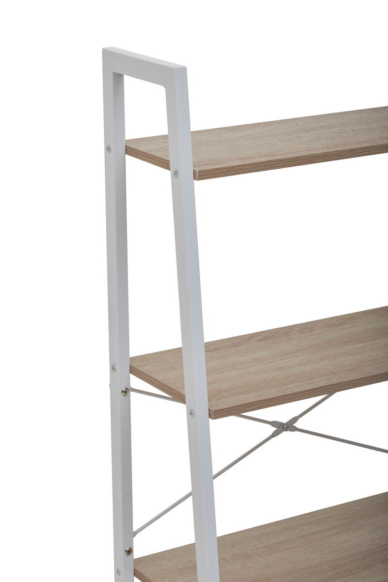 Bradbury Four Tier Natural Oak Veneer Ladder Shelf Unit