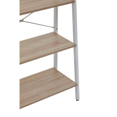Bradbury Four Tier Natural Oak Veneer Ladder Shelf Unit