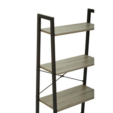 Bradbury Four Tier Grey Oak Veneer Ladder Shelf Unit