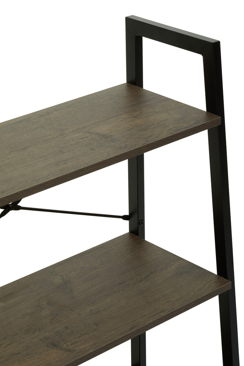 Bradbury Three Tier Dark Oak Veneer Ladder Shelf Unit