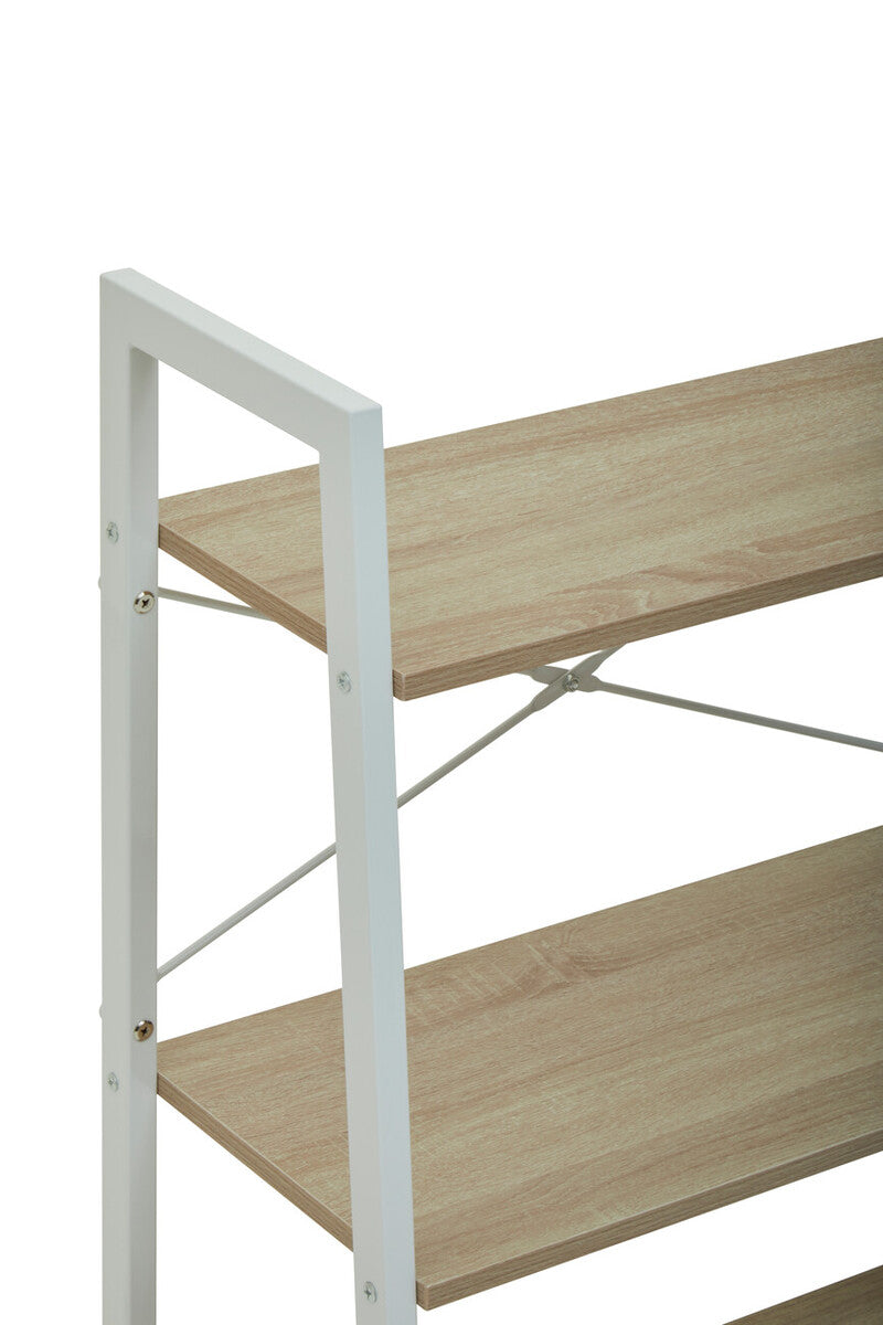 Bradbury Three Tier Natural Oak Veneer Ladder Shelf Unit