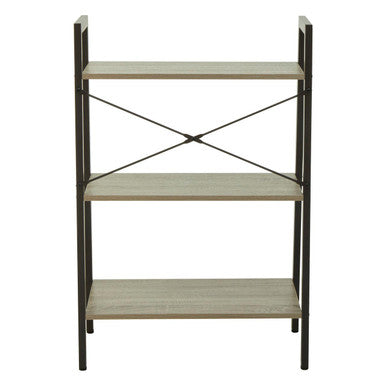 Bradbury Three Tier Grey Oak Veneer Ladder Shelf Unit