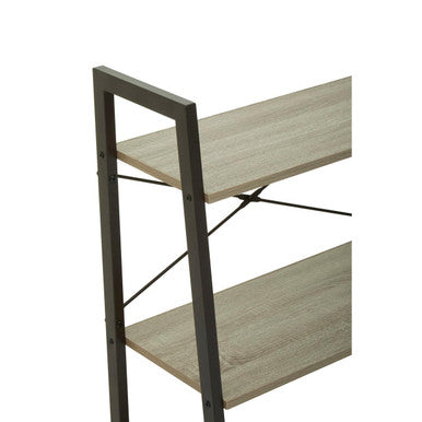 Bradbury Three Tier Grey Oak Veneer Ladder Shelf Unit