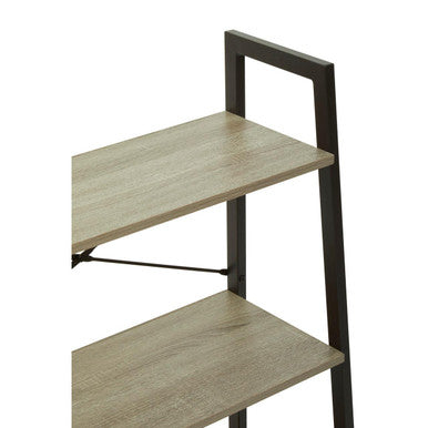Bradbury Three Tier Grey Oak Veneer Ladder Shelf Unit